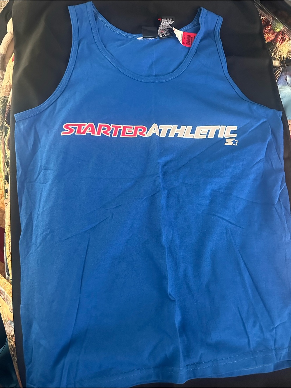 STARTER Blue Tank Top with Red & White Logo
